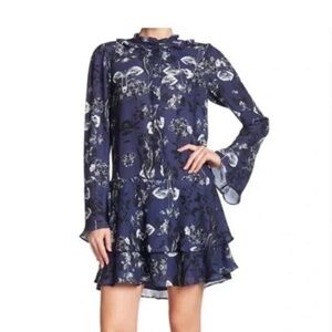 Parker Navy Floral Long Sleeve Dress